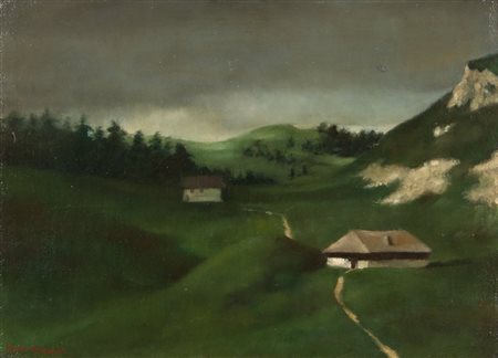 XAVIER BUENO (1915-1979) Paesaggio 1942olio su tela cm 38x53firmato e datato...