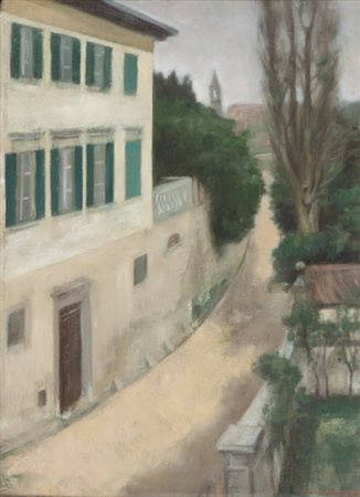 XAVIER BUENO (1915-1979) Veduta da Villa Il Pozzo 1942olio su tela cm 60x45...