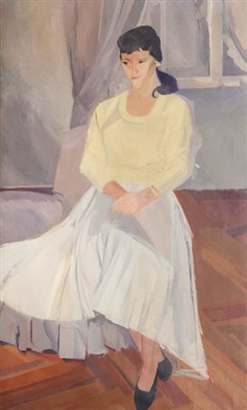 ROBERTO MELLI (1885-1958) Ritratto di Maria Passarella 1954olio su tela cm...