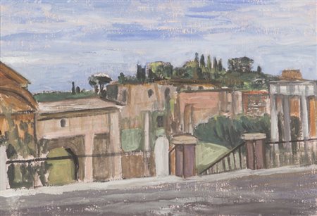BARBANTI ROSALBA (1928-) Il Palatino (probabilmente 1950)tempera su tavola cm...