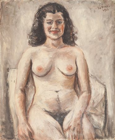 BELLONZI FORTUNATO (1907-1993) Nudo 1942olio su tavola cm 60x50firmato e...