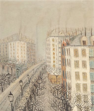 BURATTI ARMANDO (1924-2018) Periferia 3-1947olio su tela cm 54x45firmato e...