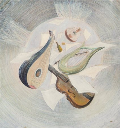 BIANCHINI RENATO (-) Senza titolo 1985pastelli su cartone cm 109x99firmato,...