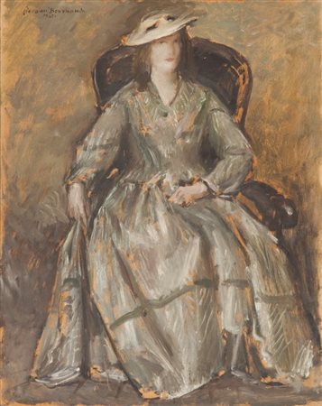 GIOVANNI BRANCACCIO (1903-1975) Ritratto di donna 1942olio su tavola cm...