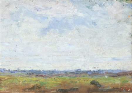 ARTURO TOSI (1871-1956) Prato verde con cielo nuvoloso (prima metà anni...