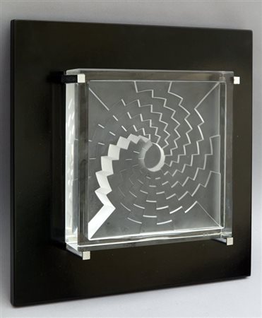 MARCELLO MORANDINI (1940-) Jahresobjekt in glas. Foro geometrico 1986vetro...