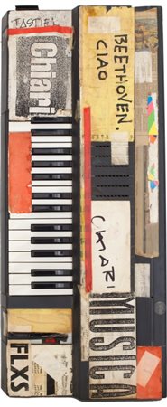 GIUSEPPE CHIARI (1926-2007) Beethoven Ciaocollage su tastiera cm...