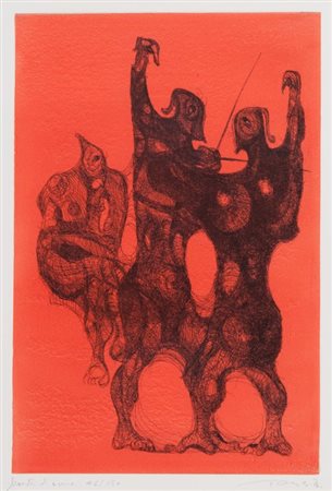MARK TOBEY (1890-1976) Maestri d'arma 1973 incisione cm 36x26esemplare...