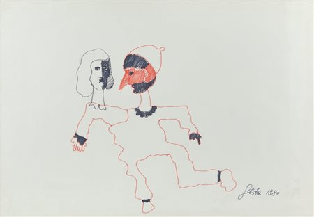 TANO FESTA (1938-1988) Senza titolo 1980pastelli su carta cm 70x100firmato in...