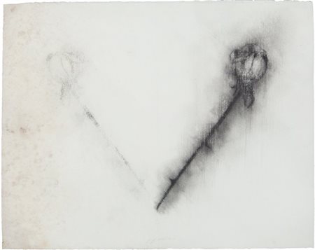 OMAR GALLIANI (1954-) Senza titolocarboncino su carta cm 51x66firmato in...