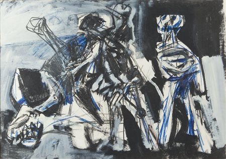 CLAUDIO CINTOLI (1935-1978) Senza titolo 1961tecnica mista su carta cm...