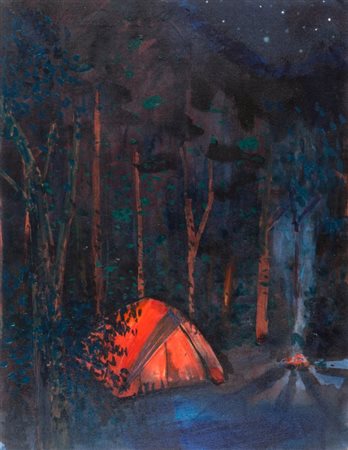 JOHNSON EZRA (1975-) Tenda Rossa-Campsite 2007acrilico su tela cm...