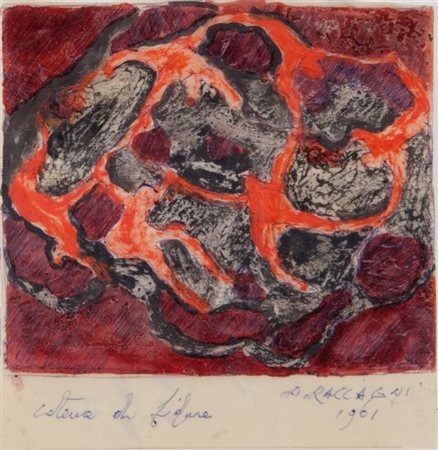 ANDREA RACCAGNI (1921-2005) Catena di figure 1961tecnica mista su carta cm...