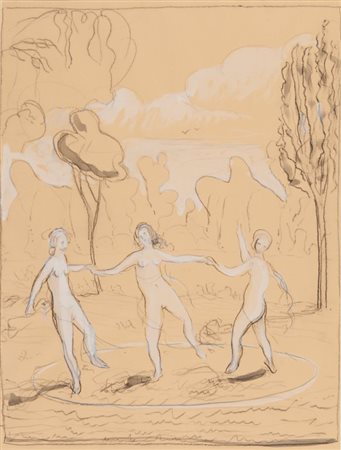 BOWES DAVID (1957-) Senza titolo 1983carboncino e tecnica mista su carta cm...