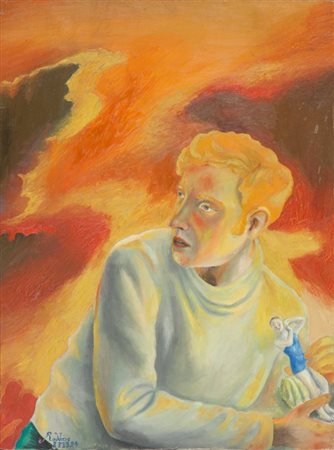 RODKIN YURI (1960-) Ritratto 1994olio su tela cm 40x30firmato e datato in...