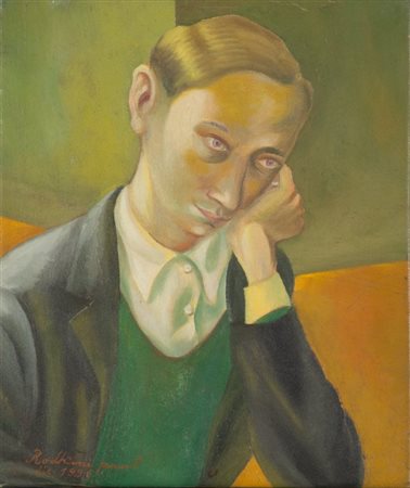 RODKIN YURI (1960-) Senza titolo 1996olio su tela cm 25x20firmato e datato in...