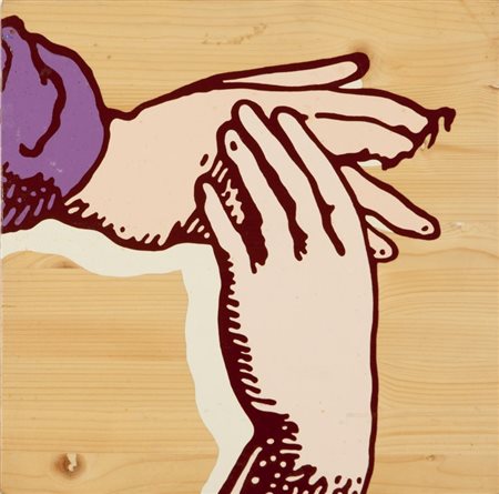 ARUZZO GABRIELE (1946-) History of painting 2004smalto e acrilico su legno cm...