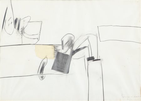 BEPI ROMAGNONI (1930-1964) Senza titolo 1960matita e collage su carta cm...