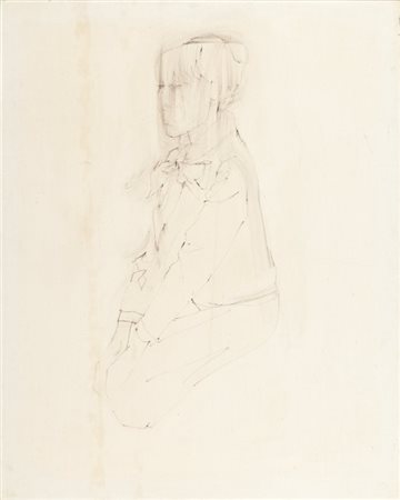 ETTORE SORDINI (1934-) Studio per un ritrattotecnica mista su tela cm 100x80...