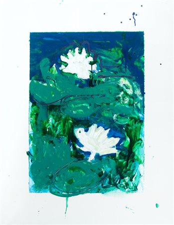 MARIO SCHIFANO (1934-1998) Gigli d'acqua 1990-92smalto e acrilico su tela cm...