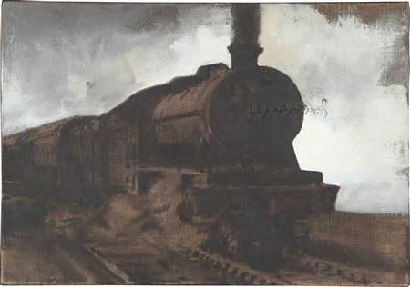 LUCA PIGNATELLI (1962-) Locomotiva 2000olio su tela cm 35x45firmato, datato e...