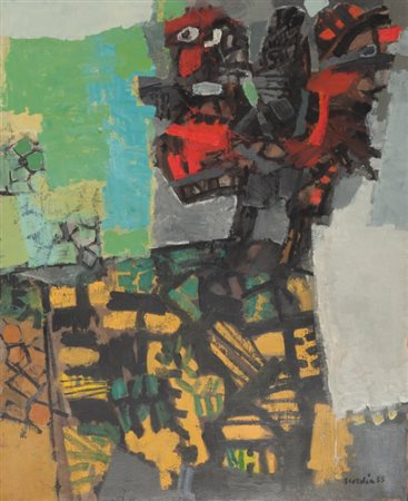 ANTONIO SCORDIA (1918-1989) Natura morta 1955olio su tela cm 100x81firmato e...