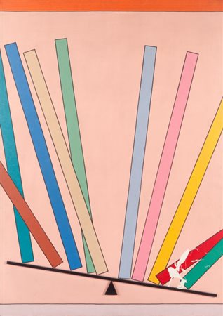 ALDO MONDINO (1938-2005) Anniversario Privato 1965-67olio e legno su tela cm...