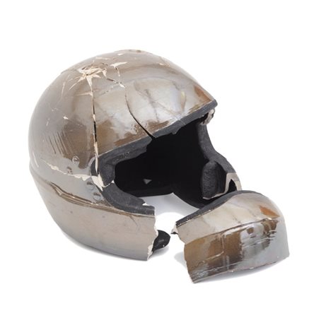 LORIS CECCHINI (1969-) Stage evidence (Untitled elmet) 2001terraglia, smalti...