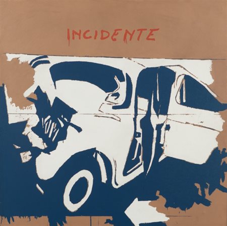 MARIO SCHIFANO (1934-1998) Senza titolo (Incidente) 1971-72serigrafia su tela...
