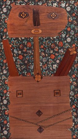 ENRICO BAJ (1924-2003) Figura femminile 1961collage, intarsio,...