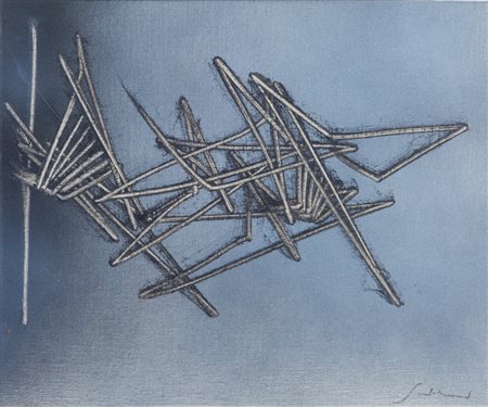 EMILIO SCANAVINO (1922-1986) Tramatura 1982olio su tela cm 38x46firmato in...