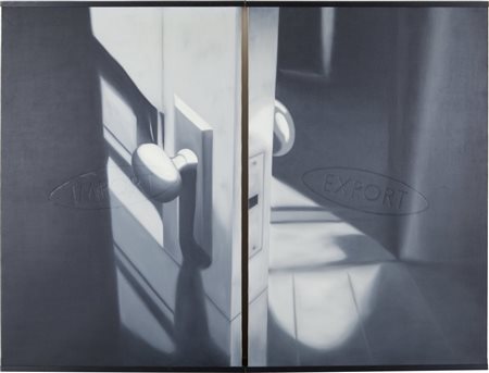 THORSTEN KIRCHOFF (1960-) Import Export 1989olio su tela cm 150x203firmato,...