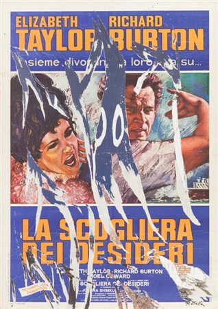 MIMMO ROTELLA (1918-2006) Desiderio 2003décollage su tela cm 140x100firmato...