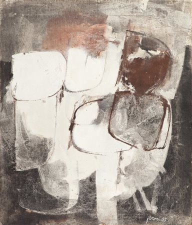 GIOSETTA FIORONI (1932-) L'apolide 1957olio su tela cm 80x69firmato e datato...