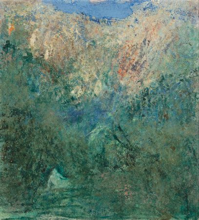 RUGGERO SAVINIO (1934-) La Ninfa Eco 1980olio su masonite cm 100x90firmato,...