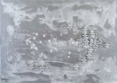 CAROL RAMA (1918-2015) Senza titolo 1965vernice nebulizzata, colla e...