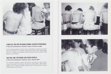 SANTIAGO SIERRA (1966-) Linea de 160 cm tatuada sobre 4 personasEl Gallo Arte...
