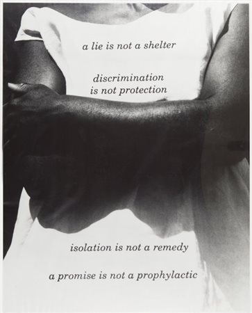 LORNA SIMPSON (1960-) Senza titolo (A lie is not a shelter) 1989 c-print in...