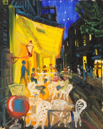 ANGERMANN PETER (1945-) Cafè sur place du forum, Arles 1993olio su tela cm...