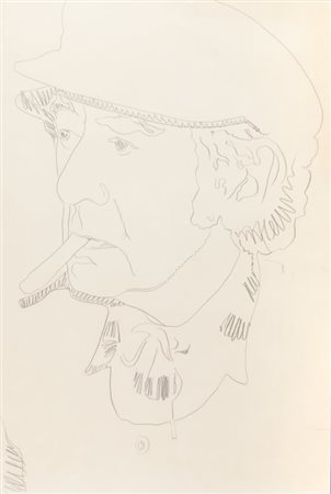 ANDY WARHOL (1928-1987) Man Ray 1974matita su cartoncino cm 102x68,5firmato...