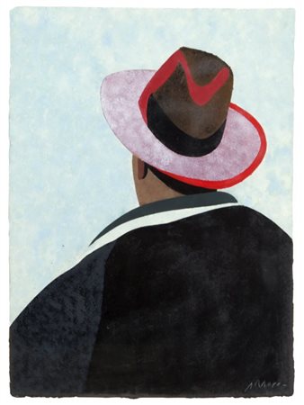 EDUARDO ARROYO (1937-) Churchillacquerello e olio su carta cm 71x52firmato in...