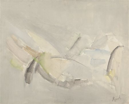 BYZANTIOS COSTANTIN (1924-2007) Composizione 1953olio su tela cm 65x81firmato...