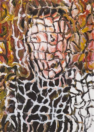 PAOLO AVANZI (1958)Studio di ritratto uomo, 2015Acrilici su cartoncinocm...