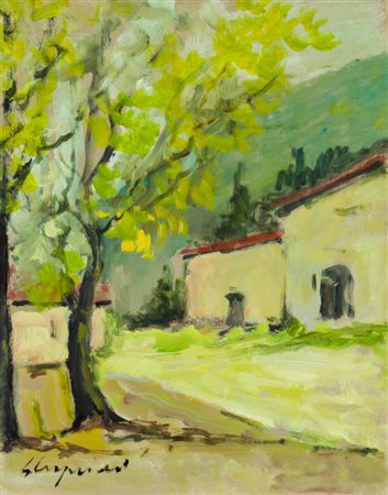 GIORGIO CINQUINI (?-2010)Senza TitoloOlio su cartonecm 49x39Firma al...