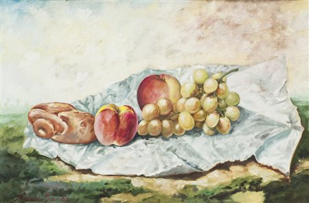 MAURO GAMBA (DA BRESCIA)Natura mortaOlio su cartone telatocm 40x60Firma al...