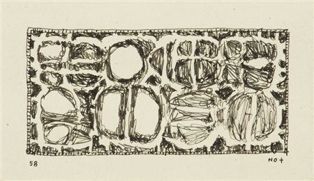 ROMANO NOTARI (1933)Senza Titolo, 1958Tecnica mista su carta applicata su...