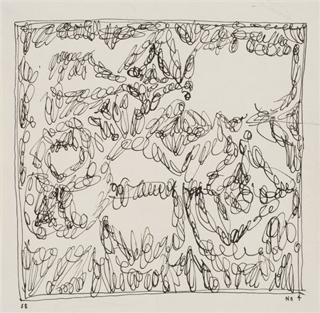 ROMANO NOTARI (1933)Senza Titolo, 1958China su carta applicata su...