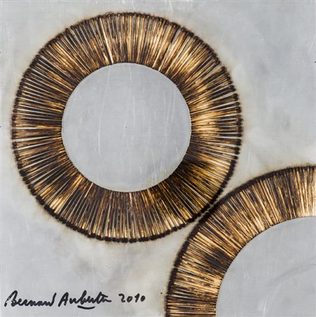 BERNARD AUBERTIN (1934-2015)Dessin de feu sur alluminium, 2010Fiammiferi...