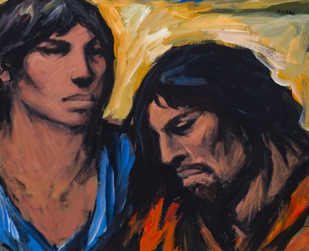 FRANZ FICARA (1926-1994) Senza Titolo Tempera su carta cm 50x60 Firma al...