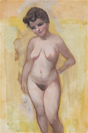 GEORGE GROSZ (1893-1959)Senza TitoloOlio su carta intelata cm 60x40Firma al...